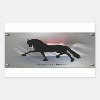 Frisian horse rectangular sticker