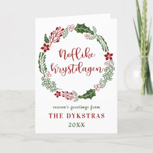 Frisian Merry Christmas Noflike Krystdagen, Custom Holiday Card