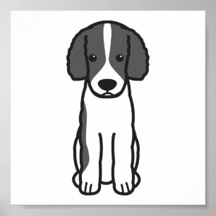 Frisian Water Dog Cartoon Poster