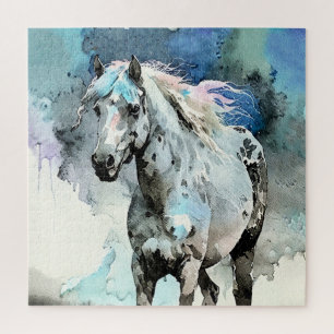 Frisky Appaloosa Mare Watercolour Jigsaw Puzzle