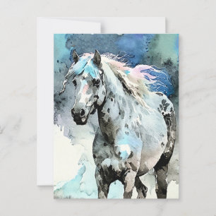 Frisky Appaloosa Mare Watercolour Postcard