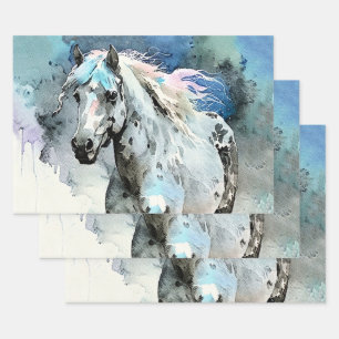 Frisky Appaloosa Mare Watercolour Wrapping Paper Sheet