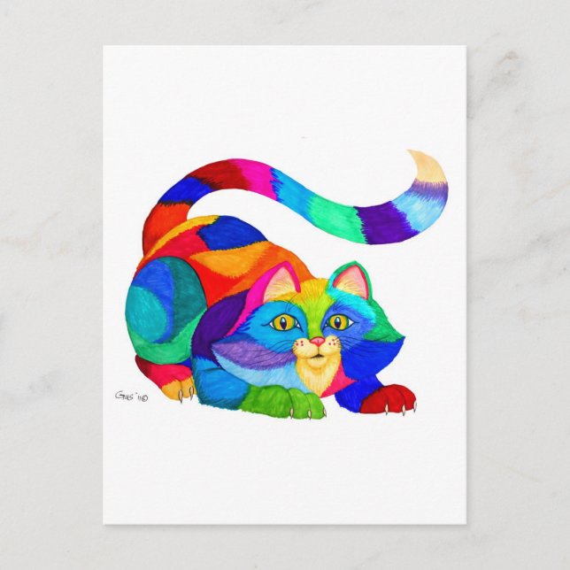 Frisky cat postcard (Front)