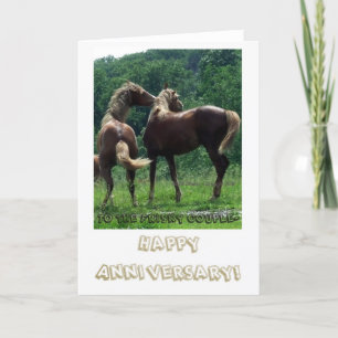 Frisky Horses Anniversary Couple Card
