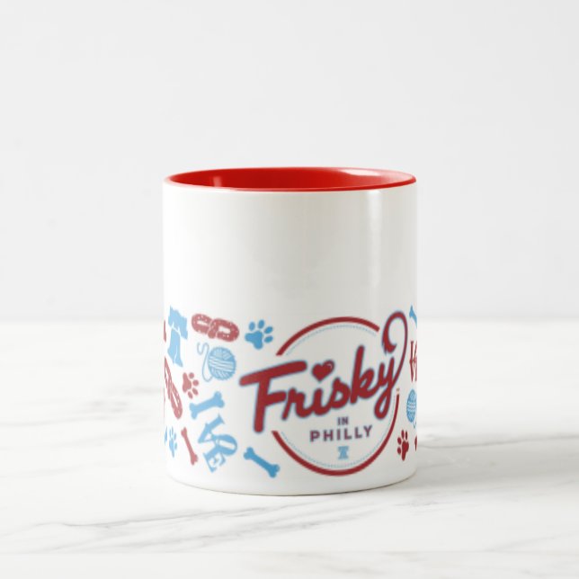 Frisky In Philly: Collage Design Coffee Mug (Center)