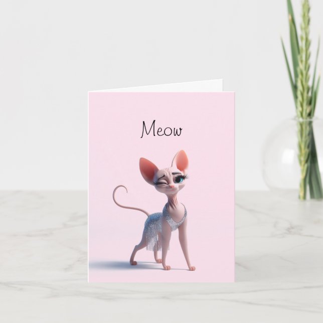 Frisky Kitty Cat  Card (Front)