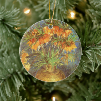 Fritillaries in a Copper Vase by Vincent van Gogh Ceramic Tree Decoration