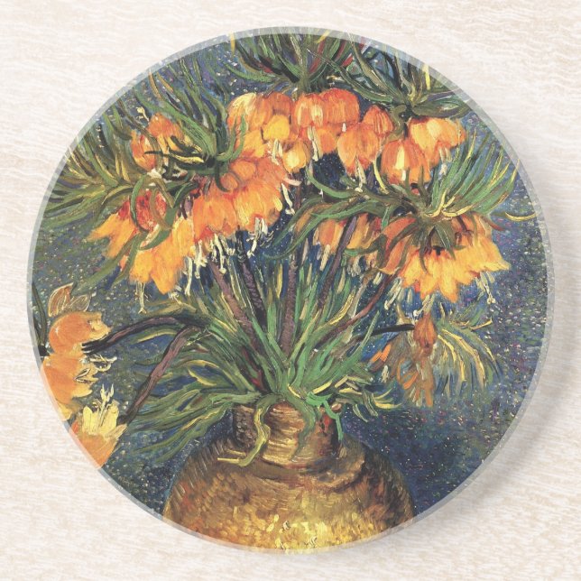 Fritillaries in a Copper Vase by Vincent van Gogh Coaster (Front)