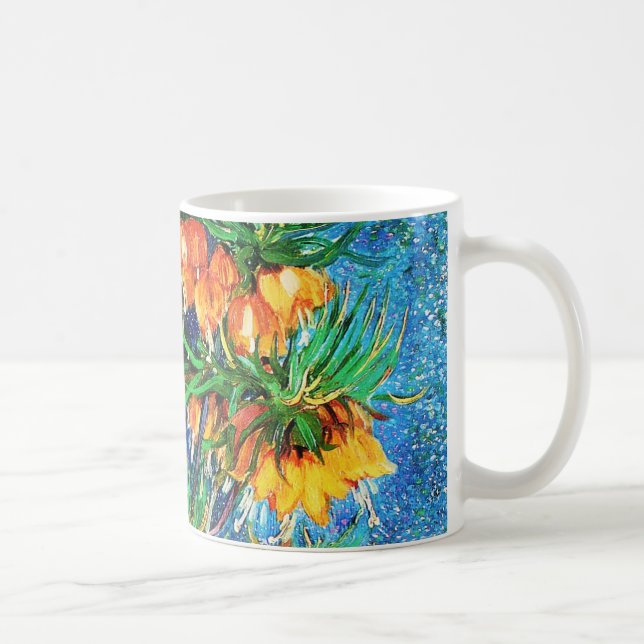 Fritillaries in a Copper Vase Van Gogh Fine Art Coffee Mug (Right)