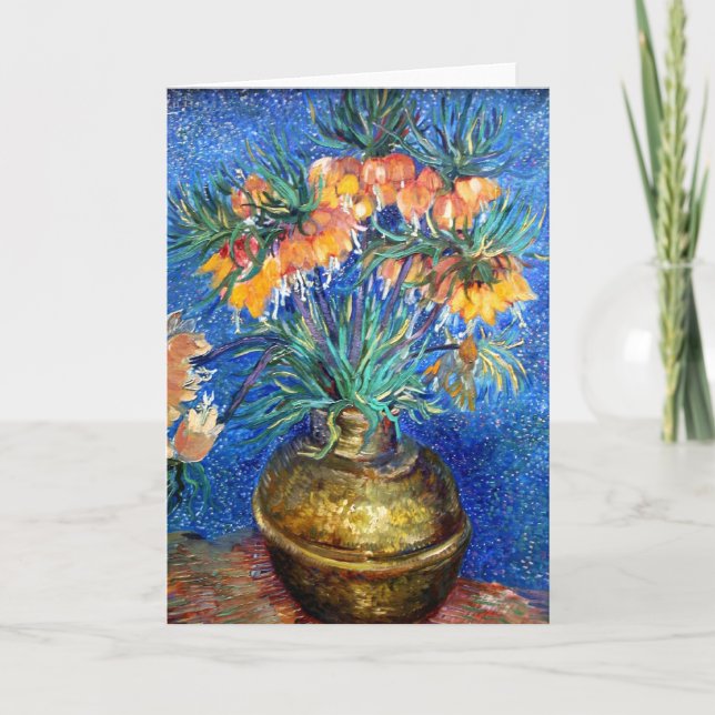 Fritillaries in Copper Bowl: Vincent Van Gogh Card (Front)
