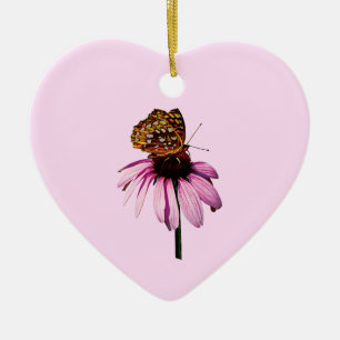 Fritillary Purple ConeFlower Ceramic Tree Decoration