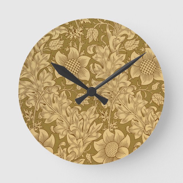 'Fritillary' wallpaper design, 1885 Round Clock (Front)