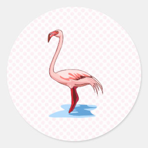 Fritz Flamingo Classic Round Sticker