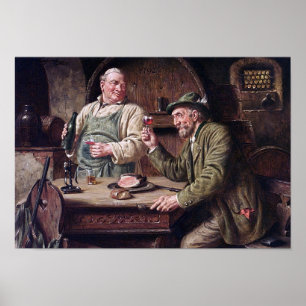 FRITZ WAGNER-IN THE WINE CELLAR-PRINT POSTER