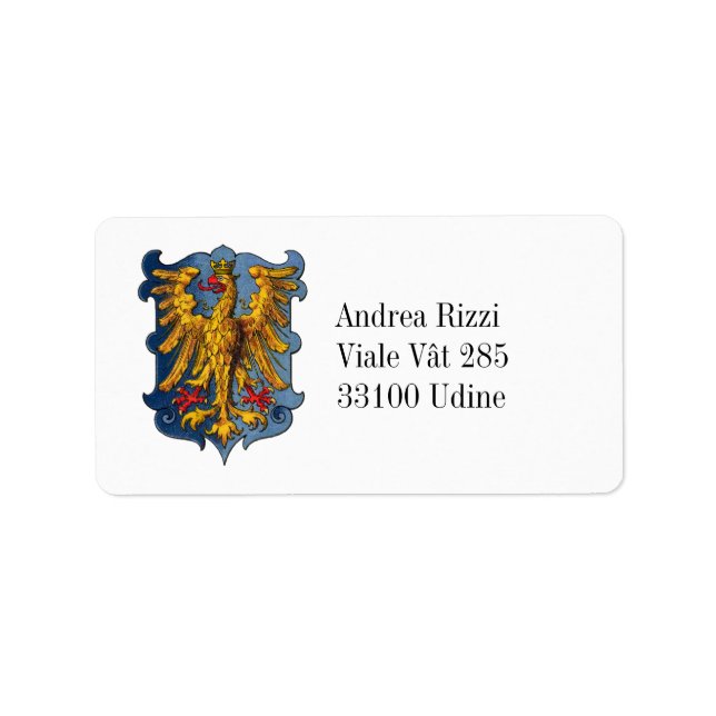 Friuli coat of arms Address Label (Front)