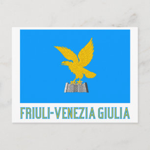 Friuli-Venezia Giulia flag with name Postcard