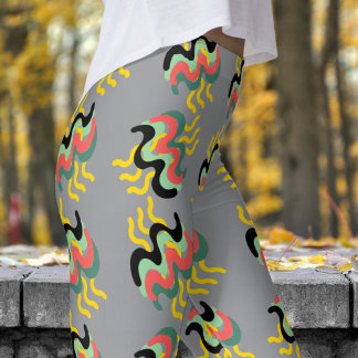 Frivolous Grey Finger Paint Pattern Leggings