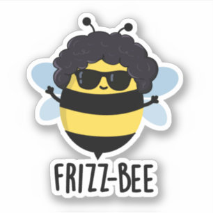 Frizz-Bee Funny Afro Bee Pun 