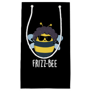 Frizz-Bee Funny Afro Bee Pun Dark BG Small Gift Bag