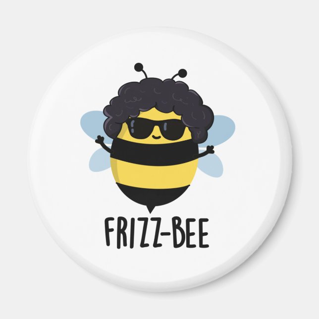 Frizz-Bee Funny Afro Bee Pun  Magnet (Front)