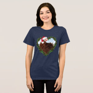 Frizzle Chick Chicken Christmas Tri-Blend Shirt
