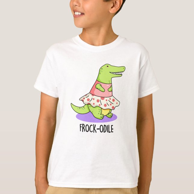 Frock-odile Funny Crocodile Pun  T-Shirt (Front)