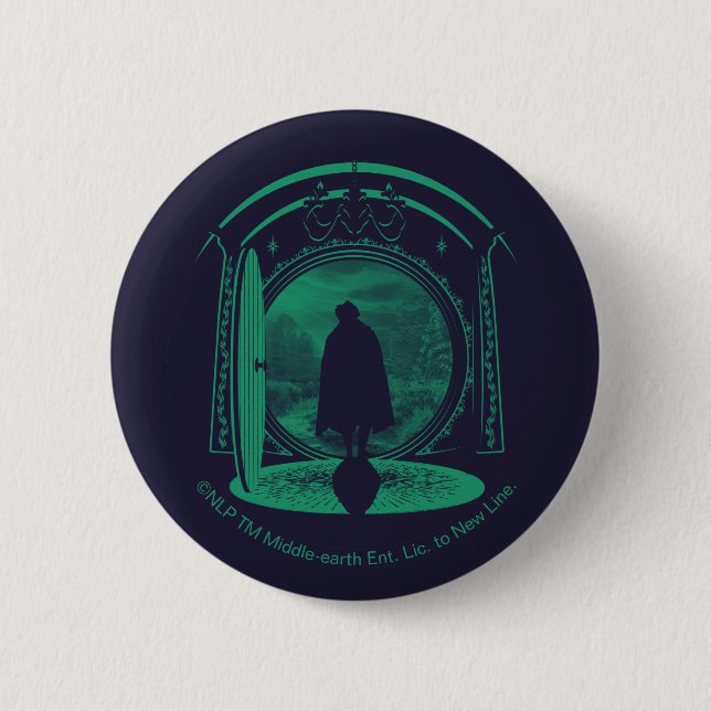 FRODO™ Leaving THE SHIRE™ Silhouette 6 Cm Round Badge (Front)
