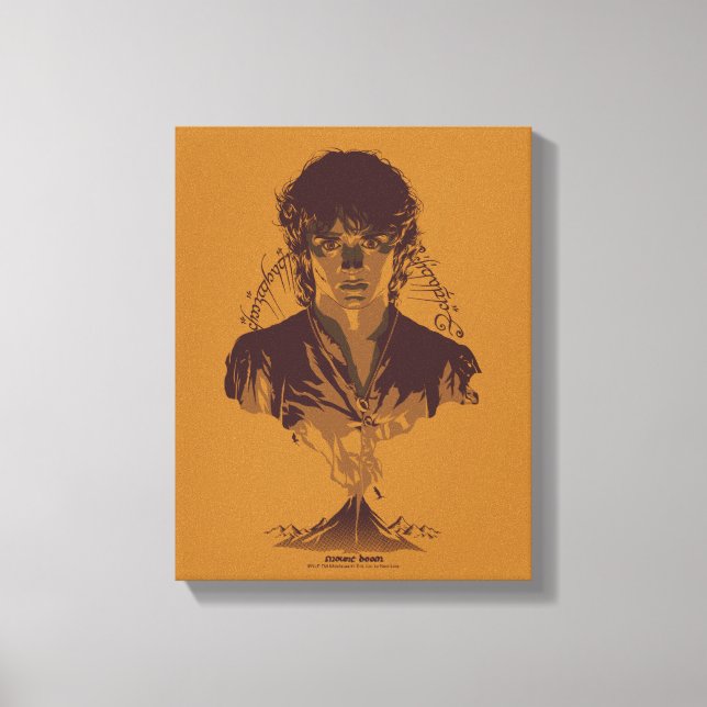 FRODO™ MOUNT DOOM™ Tengwar Inscription Graphic Canvas Print (Front)