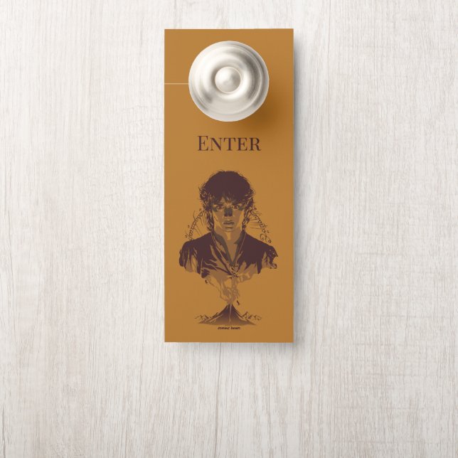 FRODO™ MOUNT DOOM™ Tengwar Inscription Graphic Door Hanger (On Knob)