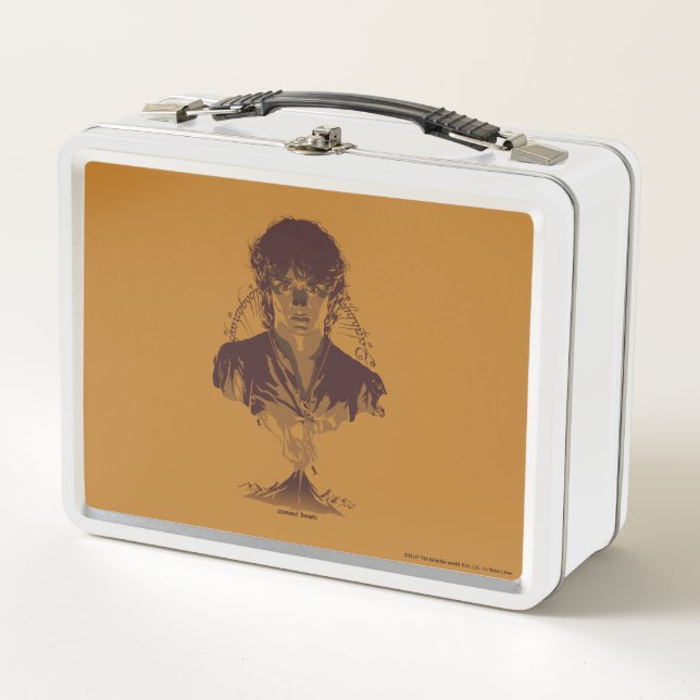 FRODO™ MOUNT DOOM™ Tengwar Inscription Graphic Metal Lunch Box (Front)
