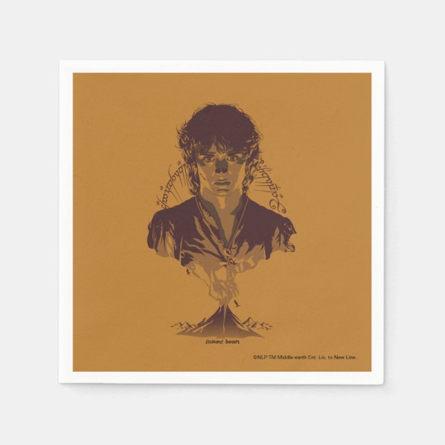 FRODO™ MOUNT DOOM™ Tengwar Inscription Graphic Napkin (Front)