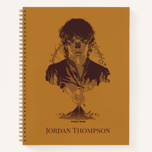 FRODO™ MOUNT DOOM™ Tengwar Inscription Graphic Notebook (Front)
