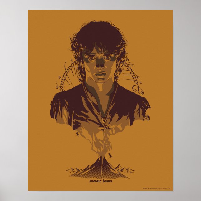 FRODO™ MOUNT DOOM™ Tengwar Inscription Graphic Poster (Front)