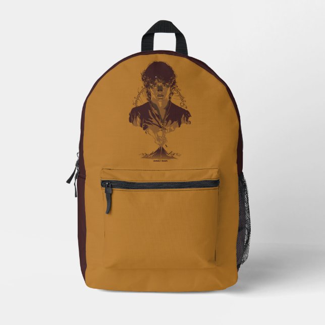 FRODO™ MOUNT DOOM™ Tengwar Inscription Graphic Printed Backpack (Front)