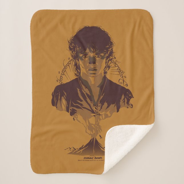 FRODO™ MOUNT DOOM™ Tengwar Inscription Graphic Sherpa Blanket (Front)