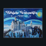 Froehliche Weihnachten Winter Märchenschloss Postcard<br><div class="desc">Froehliche Weihnachten Winter Märchenschloss Postcard</div>