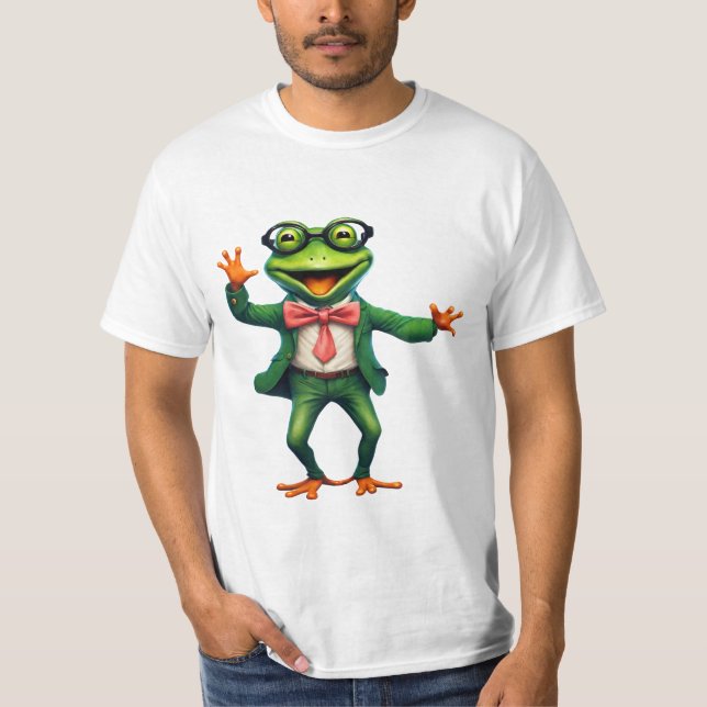 Frog 18 teacher, educator, AI generated T-Shirt (Front)