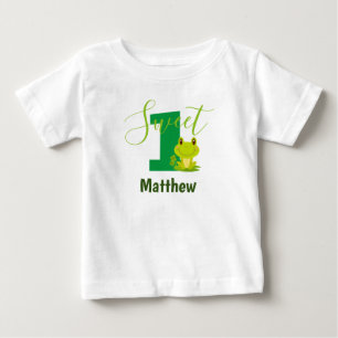 Frog 1st birthday Custom Monogram Sweet One Cute Baby T-Shirt