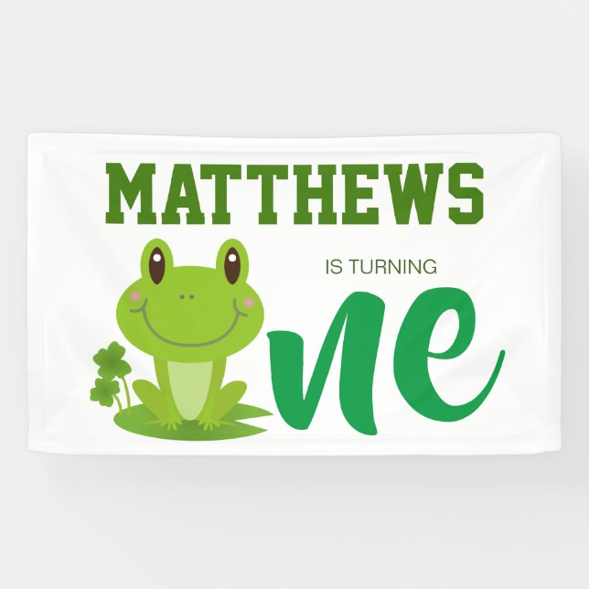Frog 1st birthday party banner (Horizontal)
