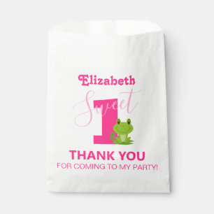 Frog 1st birthday party favour bag