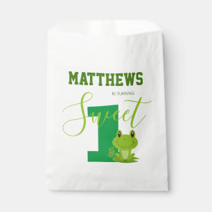 Frog 1st birthday party favour bags