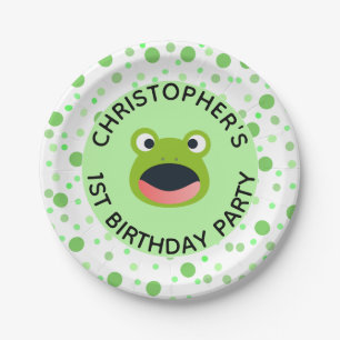 Frog 1st Birthday Party for Kids  Paper Plate