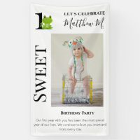 Frog 1st Birthday party invitation