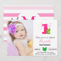Frog 1st birthday party One year Sweet toad Invita
