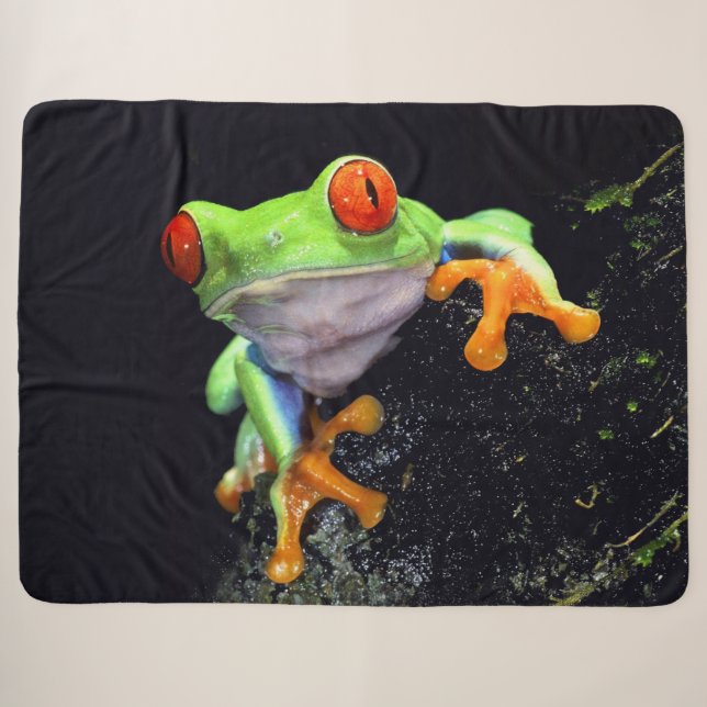 Frog 3 Sherpa Fleece Blankets (Front (Horizontal))