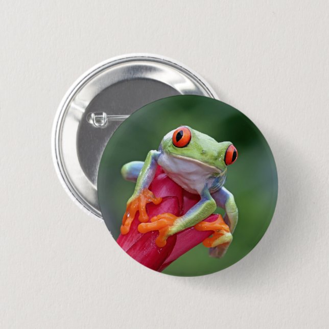 Frog 6 Cm Round Badge (Front & Back)
