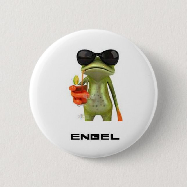 frog 6 cm round badge (Front)
