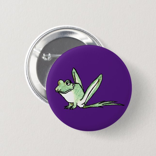 Frog 6 Cm Round Badge (Front & Back)