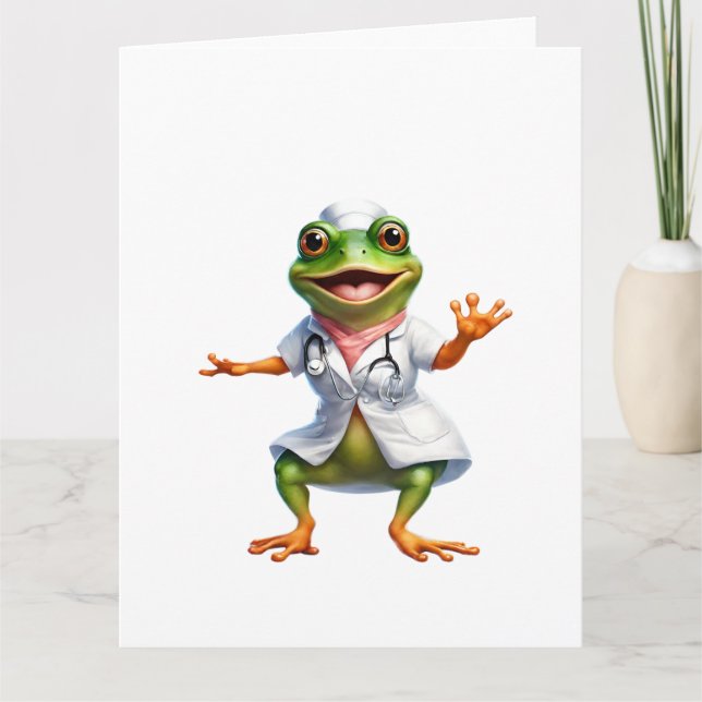 Frog 7 nurse, frog, medic, toad, Ai generated Card (Front)