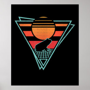Frog 80s EDM Synthwave Gift Poster